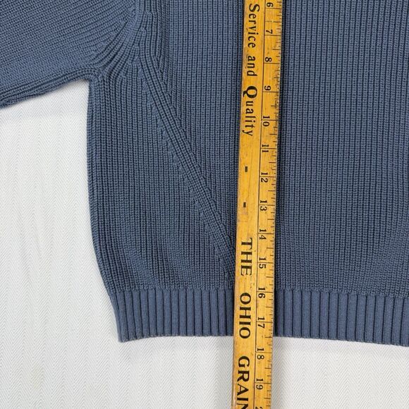 Tommy Hilfiger Cropped Sweater Dusty Blue Y2K Tommy Jeans Preppy Twee Streetwear - Picture 7 of 9